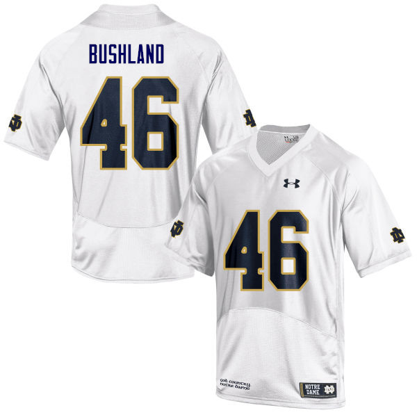 Men #46 Matt Bushland Notre Dame Fighting Irish College Football Jerseys Sale-White